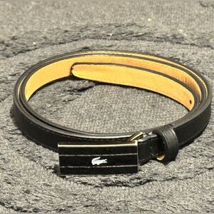NWOT Women’s Lacoste Genuine Leather black belt with Logo